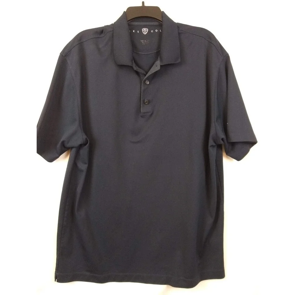 Nike Golf Mens XL Polo Shirt Navy Blue Short Sleeve Dri-FIT Pique 128898-414